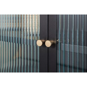 Vitrína PARIS 180 CM černá vroubkované sklo  Vitríny 43330