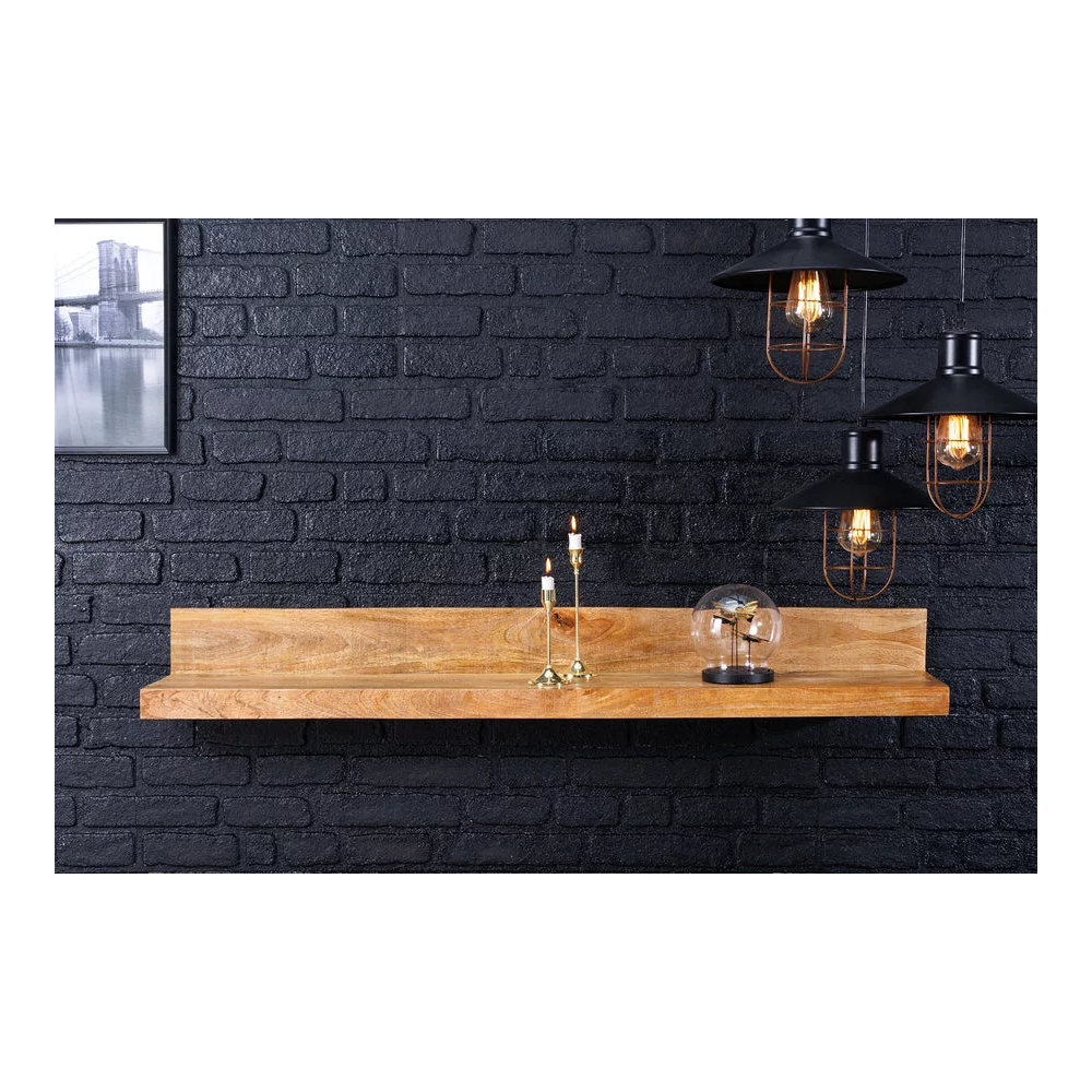 Nástěnná police MAKASSAR 140 CM masiv mango  Knihovny a police 44743