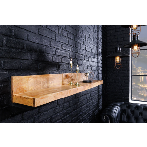 Nástěnná police MAKASSAR 140 CM masiv mango  Knihovny a police 44743