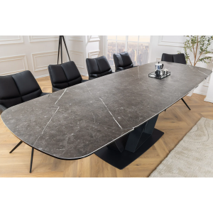 Rozkládací keramický jídelní stůl Papilonia 180-220-260cm mramor  Jídelní stoly 45178