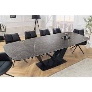 Rozkládací keramický jídelní stůl Papilonia 180-220-260cm mramor  Jídelní stoly 45178