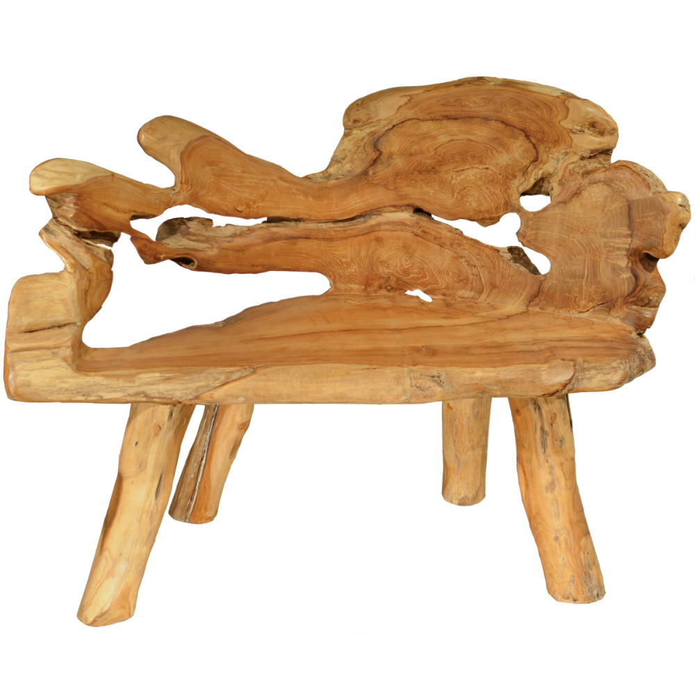 Masivní lavice z teakového dřeva ROOT 120cm  Lavice 2301026