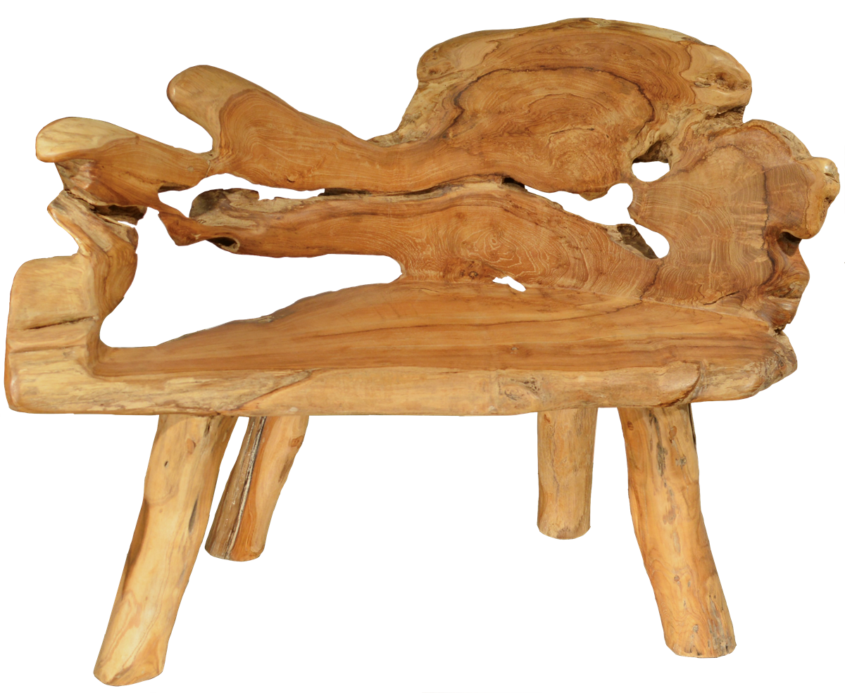 Masivní lavice z teakového dřeva ROOT 120cm  Lavice 2301026