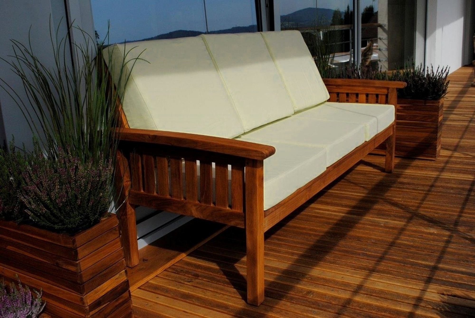 Masivní lavice z teakového dřeva ROSALINE I  Zahradní stoly a stolky 11110