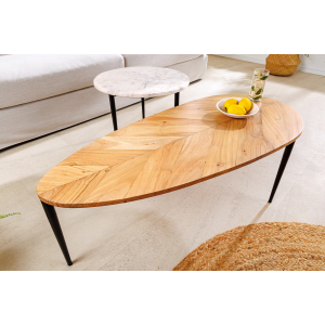 Konferenční stolek ADLON, set 2 ks - akácie + mramor  Konferenční stolky 45187