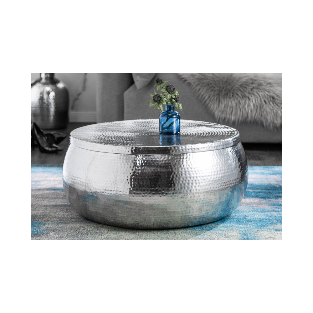 Konferenční stolek ORIENT STORAGE 70 CM stříbrný s úložným prostorem  Konferenční stolky 40232