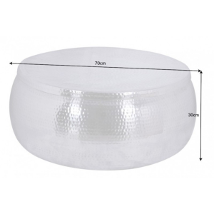 Konferenční stolek ORIENT STORAGE 70 CM stříbrný s úložným prostorem  Konferenční stolky 40232