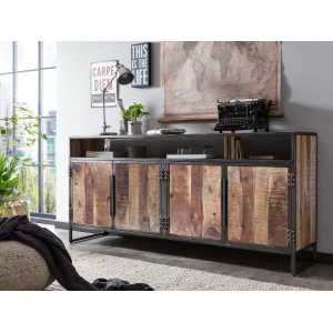 Komoda United z masivního akátového dřeva + kov  Komody a šatní skříně MH1495W