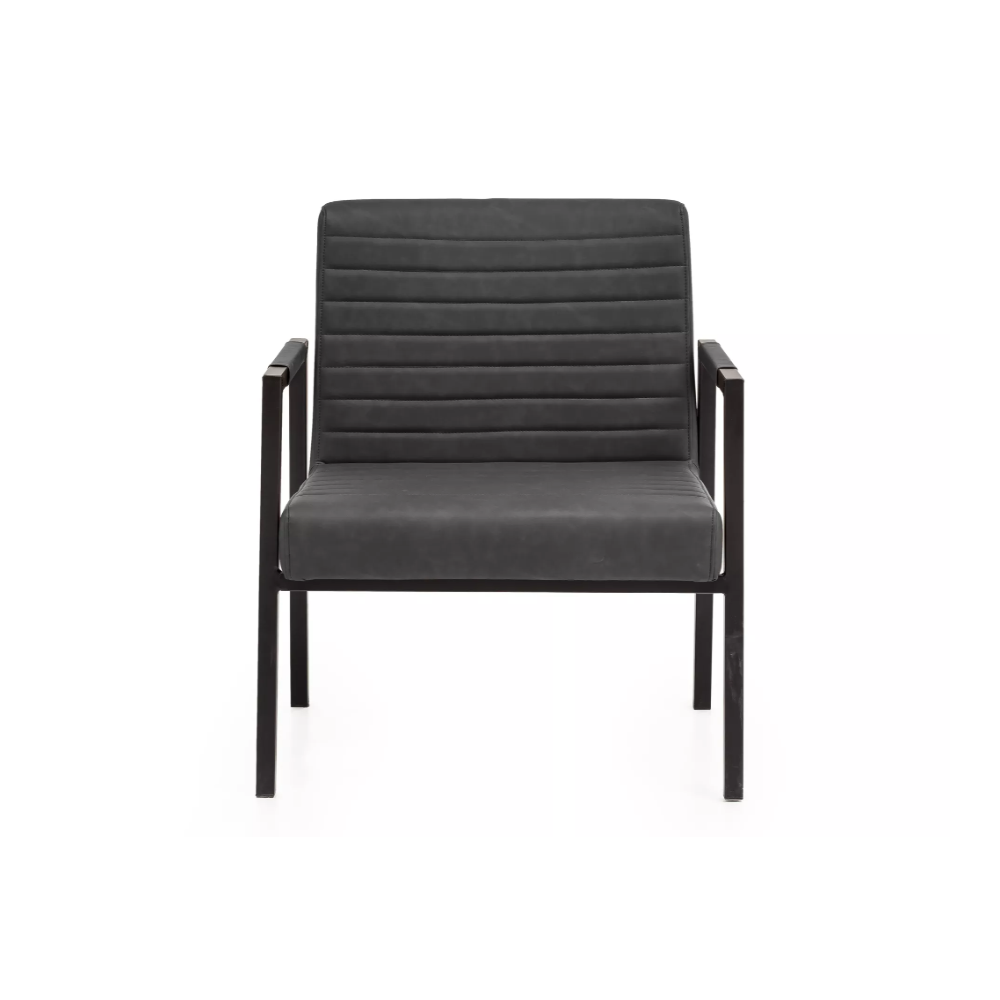 Křeslo XXL Wellington z umělé kůže - šedé  Křesla MH2579W