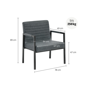 Křeslo XXL Wellington z umělé kůže - světle hnědé  Křesla MH2580W