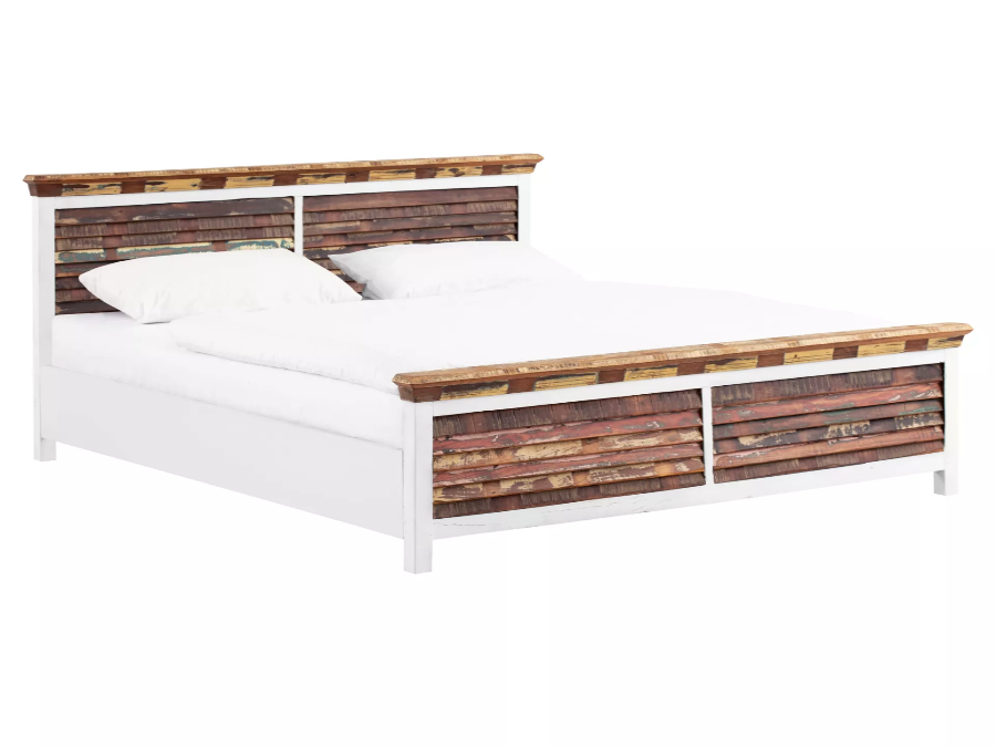 Masivní postel 180x200 Perth recyklované dřevo Bali - Postele A00000469