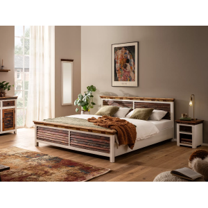 Masivní postel 180x200 Perth recyklované dřevo Bali - Postele A00000469