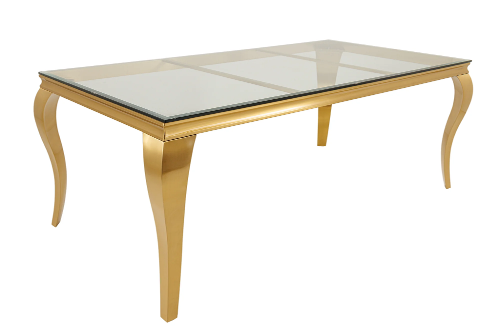 Jídelní stůl MODERN BAROCK BARRACUDA 200cm zlatá vč. skleněný top bez teakového topu Modern Barock Kuchyň a jídelna 44362