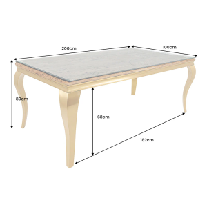 Jídelní stůl MODERN BAROCK BARRACUDA 200cm chrom vč. skleněného topu bez teakové desky Modern Barock Kuchyň a jídelna 44363