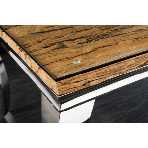 Jídelní stůl MODERN BAROCK BARRACUDA 200cm chrom vč. skleněného topu bez teakové desky Modern Barock Kuchyň a jídelna 44363