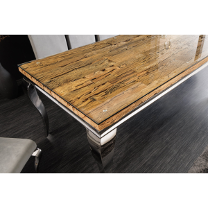 Jídelní stůl MODERN BAROCK BARRACUDA 200cm chrom vč. skleněného topu bez teakové desky Modern Barock Kuchyň a jídelna 44363