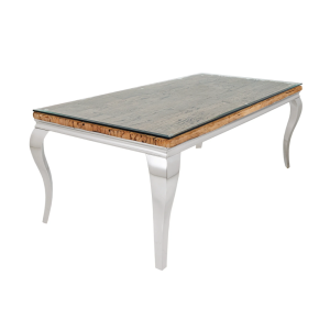 Jídelní stůl MODERN BAROCK BARRACUDA 200cm chrom vč. skleněného topu bez teakové desky Modern Barock Kuchyň a jídelna 44363