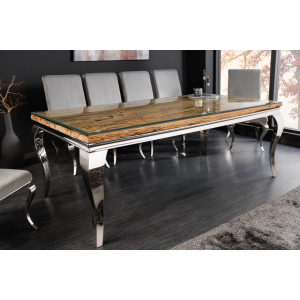 Jídelní stůl MODERN BAROCK BARRACUDA 200cm chrom vč. skleněného topu bez teakové desky Modern Barock Kuchyň a jídelna 44363