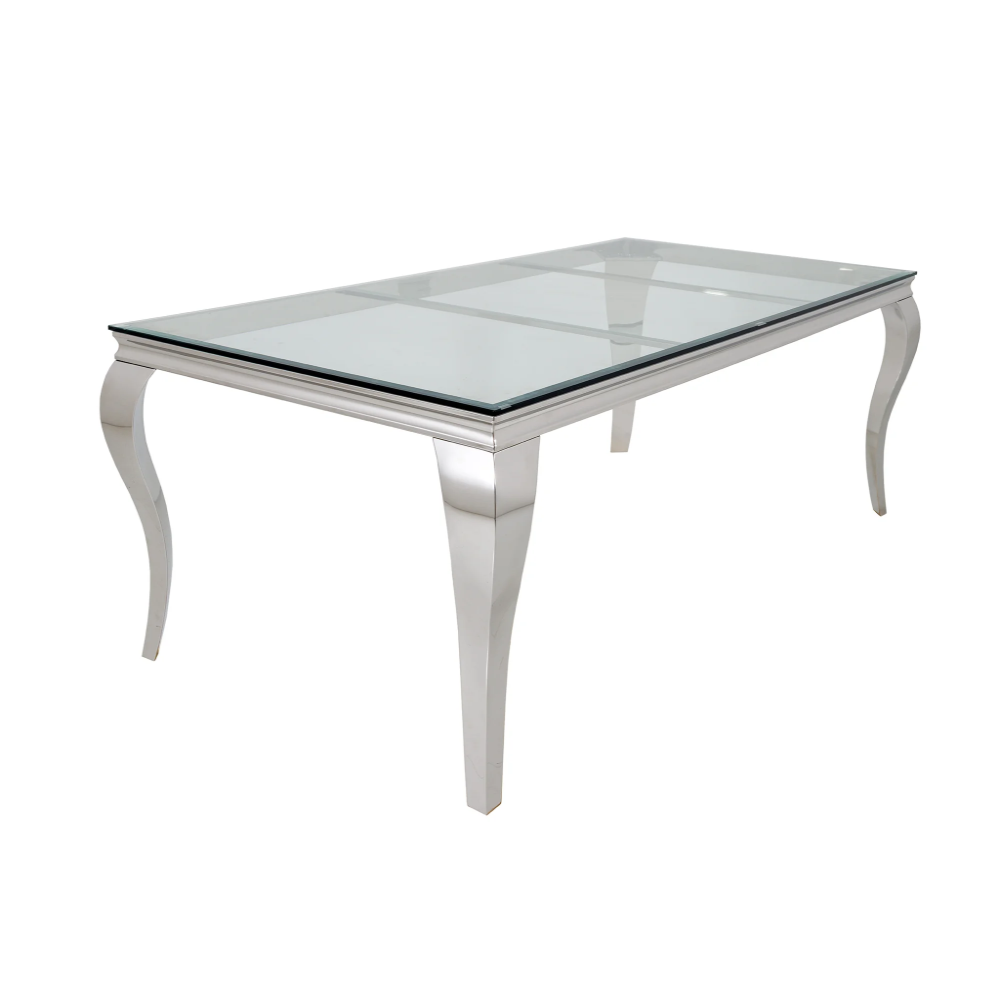 Jídelní stůl MODERN BAROCK BARRACUDA 200cm chrom vč. skleněného topu bez teakové desky Modern Barock Kuchyň a jídelna 44363