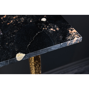 Ručně vyrobený konzolový stolek OMEGA 80cm mramorová černá se zlatým rámem  Konzolové stolky 44851