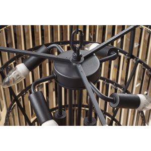 Lustr CRYSTAL 50cm železné černé skleněné hranoly šedé  Svítidla 44818