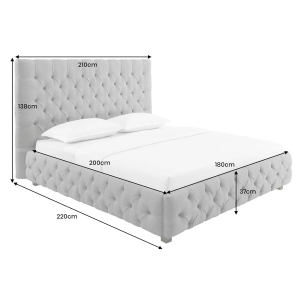 Postel PARIS CHESTERFIELD 180x200cm - šedá Chesterfield Postele 41327