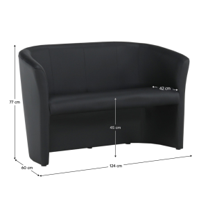 Klubové dvojkřeslo KOBE - ekokůže černá  Křesla MH070189030W