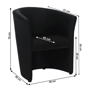 Klubové křeslo KOBE - ekokůže černá  Křesla MH070180340W