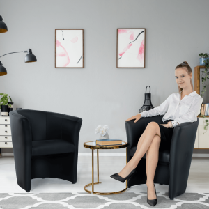 Klubové křeslo KOBE - ekokůže černá  Křesla MH070180340W