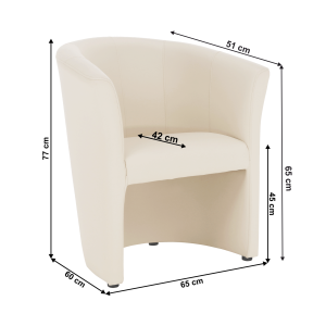 Klubové křeslo KOBE - ekokůže béžová  Křesla MH070131890W