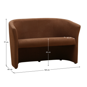 Klubové dvojkřeslo KOBE - látka hnědá  Křesla MH070126770W