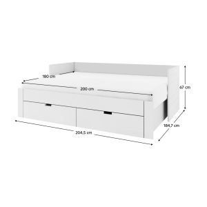 Rozkládací postel ANTON - bílá 90/180x200  Postele MH00003974400W