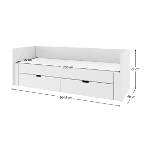 Rozkládací postel ANTON - bílá 90/180x200  Postele MH00003974400W