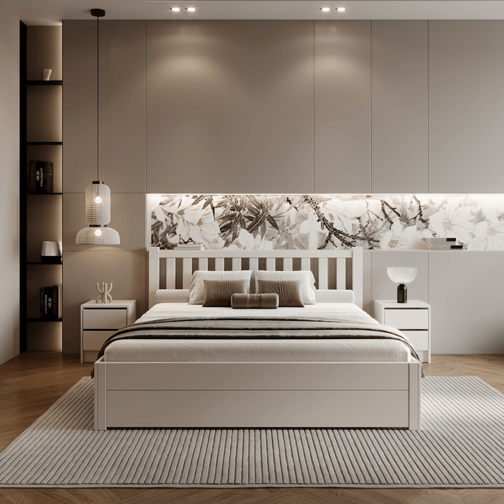 Postel s úložným prostorem LUCINDA 140x200 - bílá  Místnosti MH00003972590W