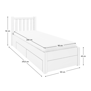 Postel s úložným prostorem LUCINDA 90x200  Postele MH00003972580W