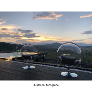 Závěsné křeslo se stojanem WOBBLE - transparentní/zlatá/šedá  Křesla MH00003968480W