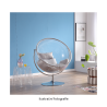 Závěsné křeslo se stojanem WOBBLE - transparentní/zlatá/šedá  Křesla MH00003968480W