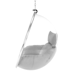 Závěsné křeslo WOBBLE - transparentní/stříbrná/šedá  Křesla MH00003968450W