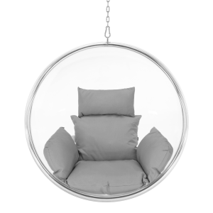 Závěsné křeslo WOBBLE - transparentní/stříbrná/šedá  Křesla MH00003968450W
