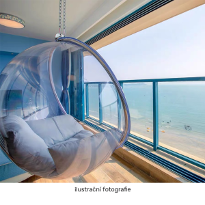 Závěsné křeslo WOBBLE - transparentní/zlatá/růžová  Křesla MH00003968380W