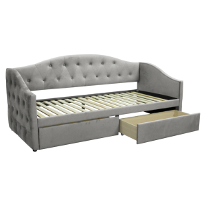 Postel s úložným prostorem ZARINA 90x200 - šedá/velvet látka  Postele MH00003961650W