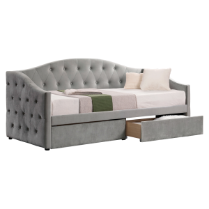 Postel s úložným prostorem ZARINA 90x200 - šedá/velvet látka  Postele MH00003961650W