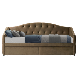 Postel s úložným prostorem ZARINA 90x200 - hnědý samet  Ložnice MH00003961640W