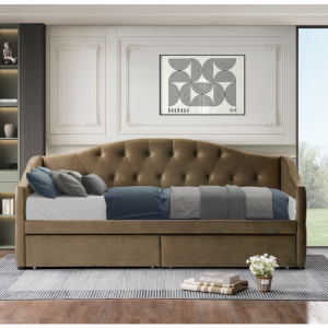 Postel s úložným prostorem ZARINA 90x200 - hnědý samet  Ložnice MH00003961640W