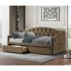 Postel s úložným prostorem ZARINA 90x200 - hnědý samet  Ložnice MH00003961640W