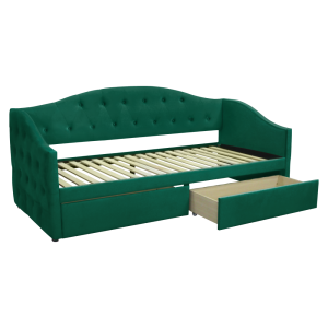 Postel s úložným prostorem ZARINA 90x200 - zelený samet  Ložnice MH00003961630W