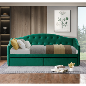 Postel s úložným prostorem ZARINA 90x200 - zelený samet  Ložnice MH00003961630W