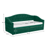 Postel s úložným prostorem ZARINA 90x200 - zelený samet  Ložnice MH00003961630W