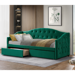 Postel s úložným prostorem ZARINA 90x200 - zelený samet  Ložnice MH00003961630W