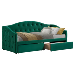 Postel s úložným prostorem ZARINA 90x200 - zelený samet  Ložnice MH00003961630W